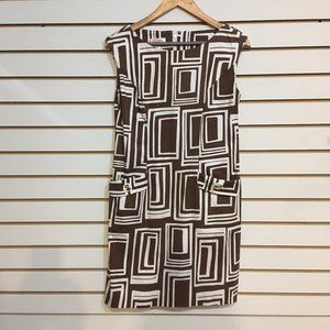 Talbots Brown Square Patterned dress